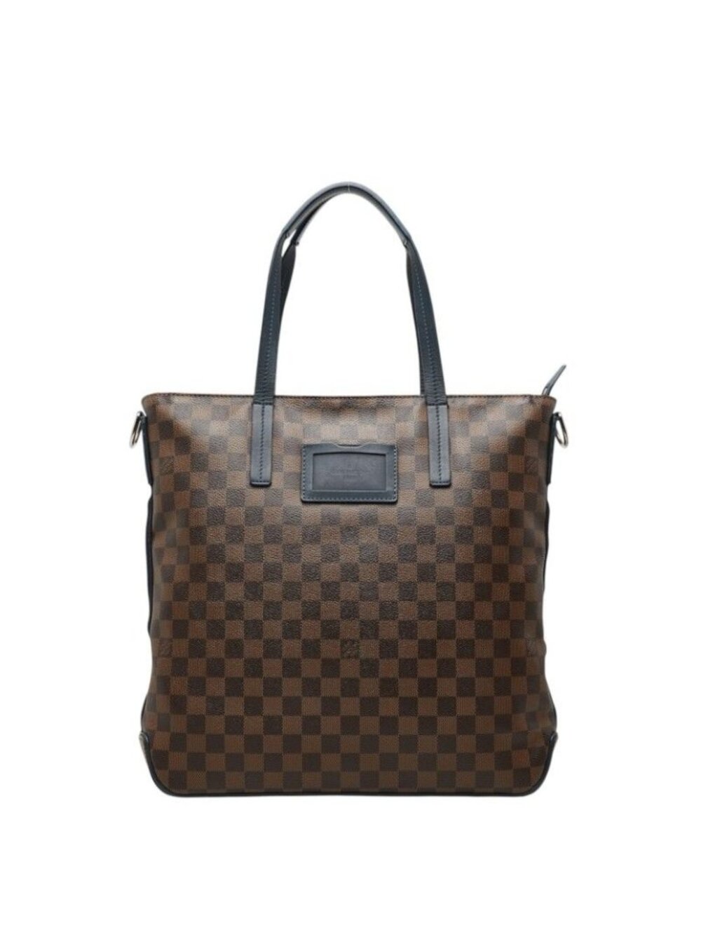 Louis Vuitton Damier Herald Tote Bag Brown Navy Leather